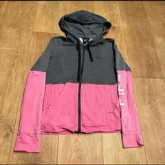 adidas フルジップ パーカー グレー/ピンク　Mサイズ