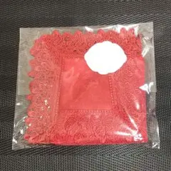 近沢レース 赤い靴 レッド タオルハンカチ