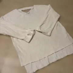 E by sphenes world gallery Plus 白 ニット 長袖