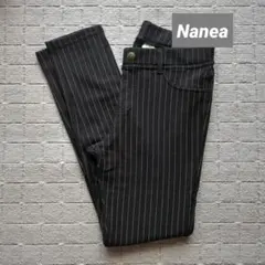 NANEA★ウォームストレッチパンツ★ストライプ★Mサイズ★裏起毛