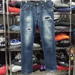 エドウィン503 リメイク ダメージ加工デニムパンツ W30