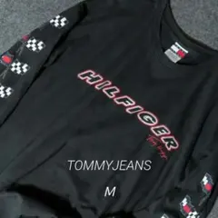 TOMMYJEANS ロング　Tシャツ　US古着　ブラック
