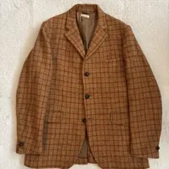 60s ハリスツイード テーラードジャケット イングランド製 ブラウンチェック