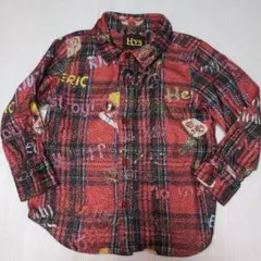 90★ヒステリックミニ★ミニちゃん＆ヒスキャラプリント！チェック柄シャツ★