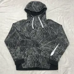 NIKE ナイキ サーマフィット プルオーバー フーディー 総柄 黒 グレー