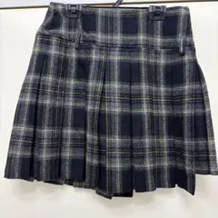 チェック柄 プリーツスカート ウール100%のサムネイル