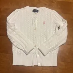 ホワイト ケーブルニット カーディガン