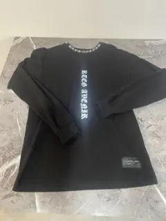 ブラック ロゴプリント 長袖カットソー M