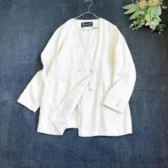 【Sonny Label】麻100 ダブルブレスト ノーカラージャケット　キナリのサムネイル