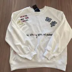 ホワイト メッセージトレーナー 160