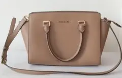 MICHAEL KORS 2WAYショルダーバッグ PVC ベージュ キャメル