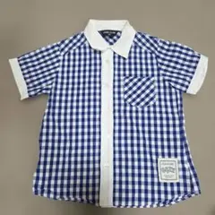 COMME CA ISM 90cm 半袖シャツ サイズ 青と白のチェック