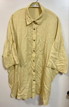 jeanasis TツイルカバーリングBIGシャツ　イエロー