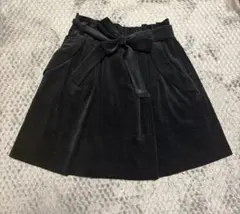 【美品】BURBERRY BLUE LABEL ベロアスカート リボンにロゴ