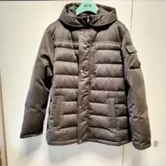 ダウンジャケットフード付き　ダークブラウン!!
