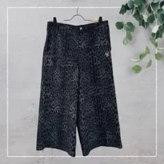 【伊太利屋】レオパード調ワイドパンツ (11)ガウチョ　ヒョウ柄　ラインストーン