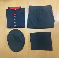サイゼリヤ 制服 ネイビー ポロシャツ パンツ キャップ 名札 セット