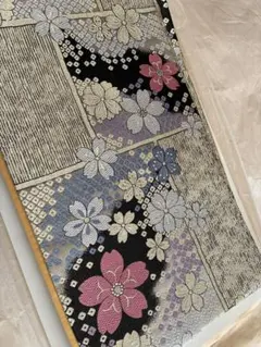 名古屋　きもの水流　成人式　桜　花柄 黒地 金色裏地　袋帯　振袖　訪問着も可