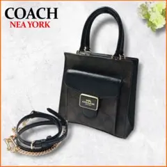 人気✨　コーチ　ミニ　ショルダーバッグ　シグネイチャー　総柄　レザー　2way