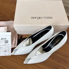 sergio rossi ホワイトBeak Pumpパンプス38