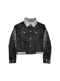 正規店購入 DETW 25AW 刺繍入りブラックデニムジャケット