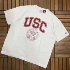 美品 USA製 Champion クルーネック 半袖 Tシャツ カレッジロゴのサムネイル