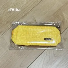 【d'Alba】ツイード調 ポーチ イエロー