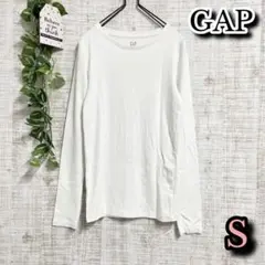 【GAP】ギャップ　トップス　S　ロンT　ホワイト　クルーネック　タイト