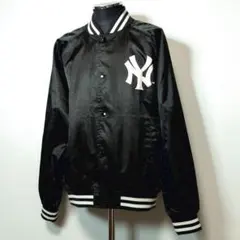 ヤンキース マジェステック スタジャン 薄手 ナイロンジャケット L ブラック