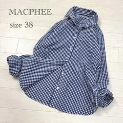 MACPHEE 長袖ギンガムチェックシャツ MACPHEEマカフィーTOMORROWLANDギンガムチェックシャツ日本製 黒 38