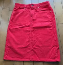 【試着のみ】GU　コーデュロイ タイトスカート 赤　M