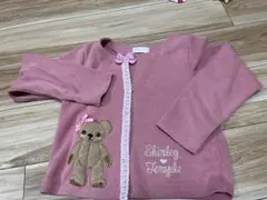 Shirley Temple くま刺繍 カーディガン ピンク