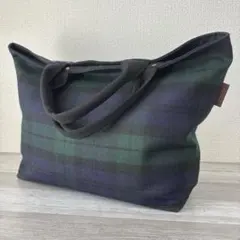 ✢︎ ウール生地　ブラックウォッチ柄　トートバッグ　 ハンドメイド✢︎