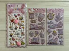 サンリオ:キラキラカプセルシール2枚/おしりシール1枚