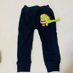 恐竜デザイン ネイビー フリースパンツ 95cm未満