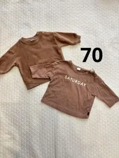 テータテート　曜日Tシャツ ロンT 2枚まとめ売り　70cmのサムネイル