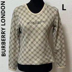 バーバリー ロンドン Tシャツ カットソー トップス L ノバチェックロゴ入り