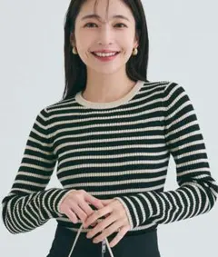 coca 極厚クルーネックリブニット