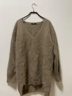 DRESSLAVE Vネック ニット セーター ブラウン　ウール100%