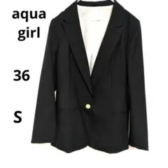 アクアガールブラック テーラードジャケット金ボタン1つ袖3つがこなれ感♡