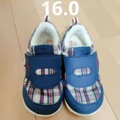 ミズノ プレモア インファント2 ◇ 16.0 紺 チェック ネイビー 青