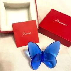 Baccarat バカラ クリスタル バタフライ 蝶 置物 レッド 赤インテリア