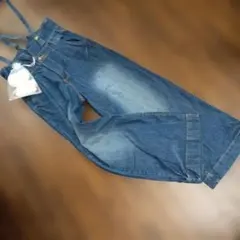 中古LARU ラルーデニム オーバーオール サロペットLサイズ＆ハンカチおまけ