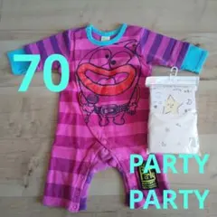 ☆PARTYPARTY☆70☆長袖カバーオール☆新品長袖肌着☆のサムネイル