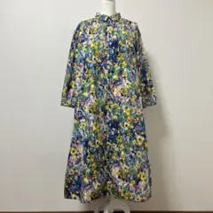 タグ付き　ichi イチ　ロングワンピース 花畑　絵画風　秋　長袖　大人　素敵