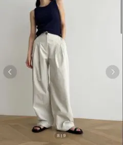 CANAL JEAN El mar コットンダブルタックパンツのサムネイル