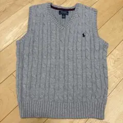 【美品】Polo Ralph Lauren Vネックベスト グレー お受験 6歳