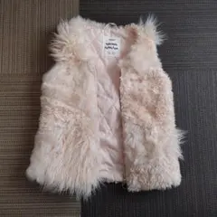 ザラガール 120 ピンクベージュファーベスト 6/7サイズ