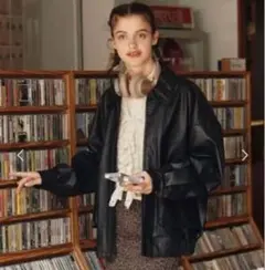 フェイクレザーブルゾン