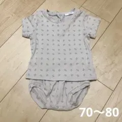上下セット　ベビー　トップス　ボトムス　70〜80 韓国　花柄　セットアップ